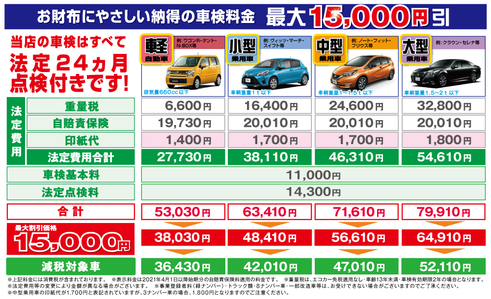 料金表