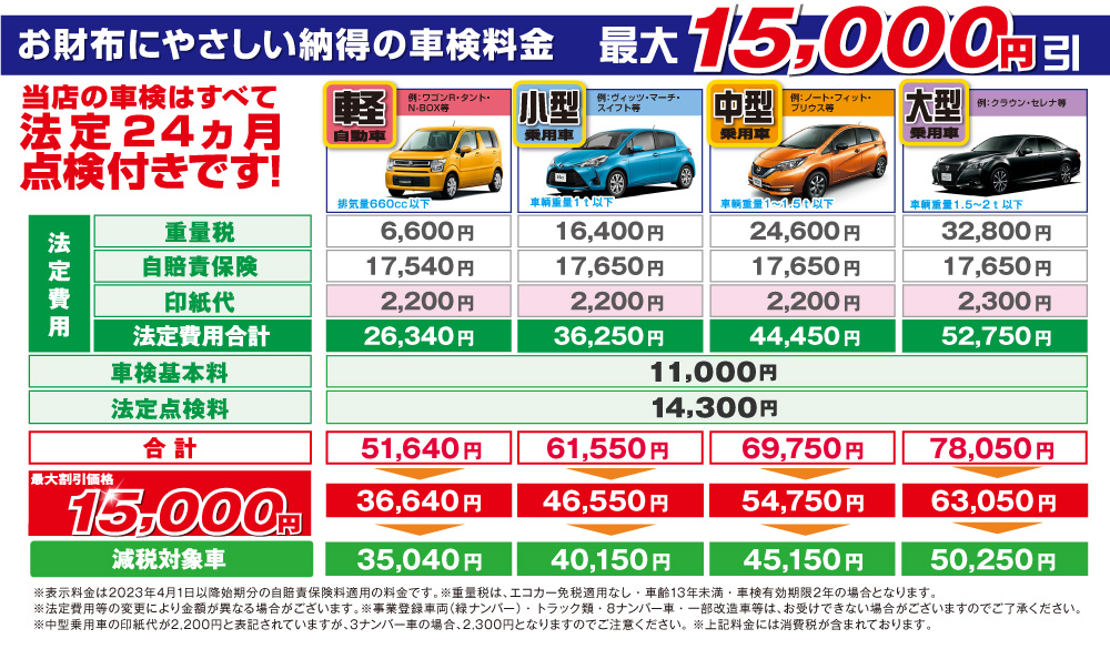 料金表